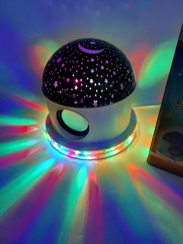 Lampara Led Rgb Luna Y Estrellas Parlante Bluethoo