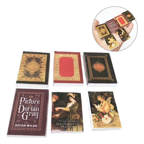 3 X 6 Piezas 1:12 Casa De Muñecas Miniatura Mini Libros