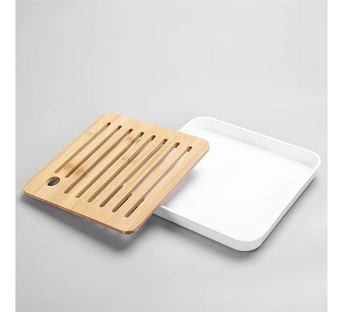 Mesa De Bandeja De Chá De Chá De Kung Fu Do Bambu Branco