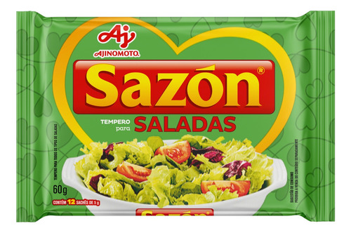 Tempero para Saladas Sazón Pacote 60g 12 Unidades