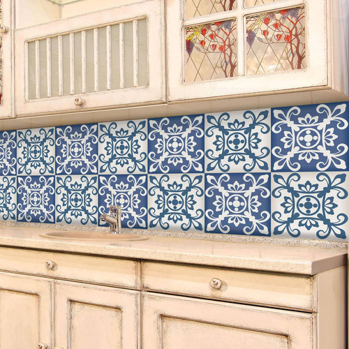 Imagem 3 de 5 de Adesivo De Azulejo Coimbra 15x15 Cm Com 18un