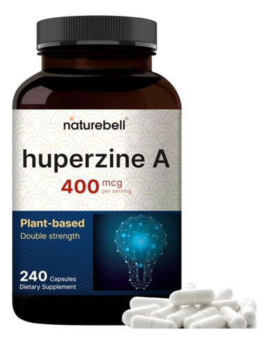 Huperzina A 400mcg Naturebell 180 Caps Mejor Memoria Y Focus Sabor Neutro