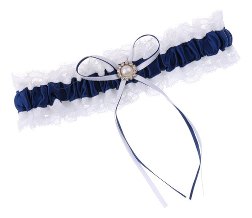 5 Navy Blue Satin Ribbon Hair Accessory For Wedding 5 Pcs