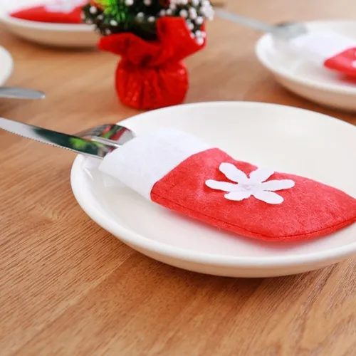 10 Unids Calcetines Navideños Decorativos Navidad Copo Nieve
