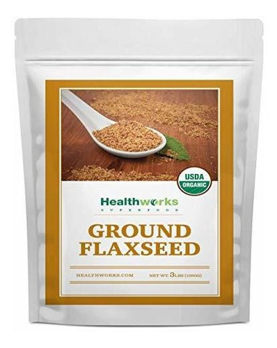 Healthworks Flax Seed Ground Powder Cold Milled Raw Organic 