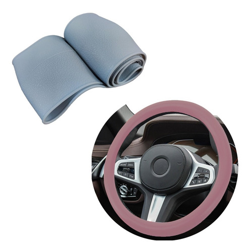Imagen 4 de 5 de Cubre Volante + Funda Llave Silicona Chevro Corsa Negro Gris