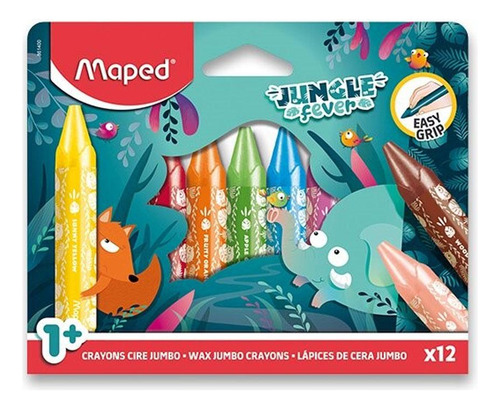 Giz De Cera Jumbo Jungle Fever 12 Cores 861400 - Maped