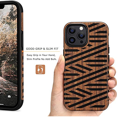 Funda Para iPhone 13 Pro Madera Granulada Con Diseño De Cuer