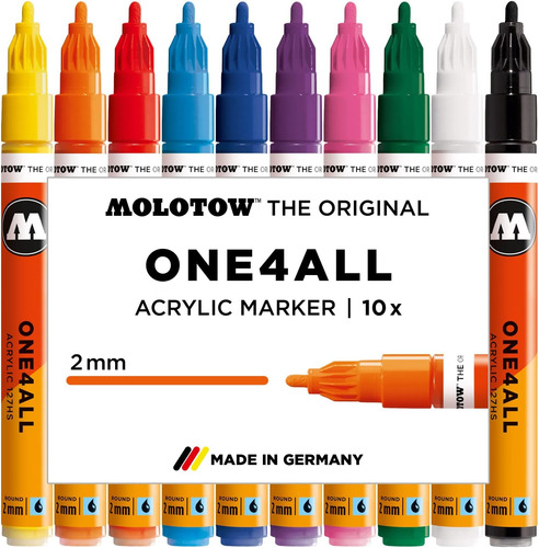 Juego Básico De Marcadores Acrílicos Molotow One4all 127hs,