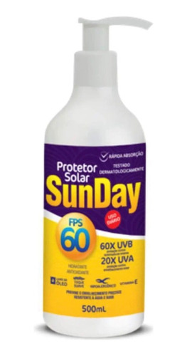 Kit 8 Protetor Solar Sunday Fps 60 Com 500ml.