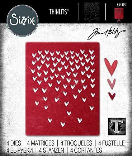 Set De 4 Troqueles Sizzix Thinlits 664415 Corazones Que Caen