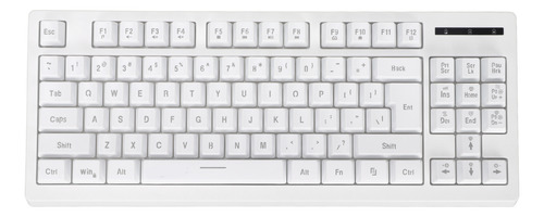 Teclado Inalámbrico Blanco Blanco De 87 Teclas, 2.4 G, Bater