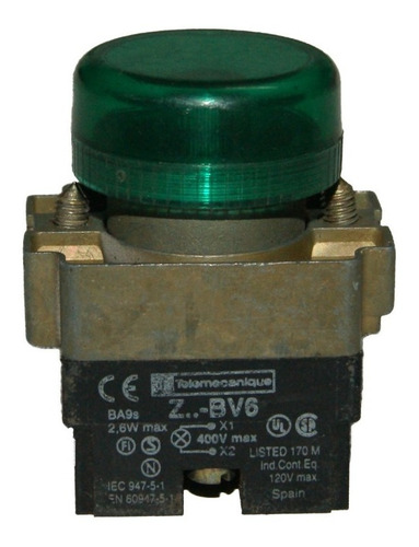 Indicador De Luz Modulo Verde 110v Telemecanique  Z..-bv6 