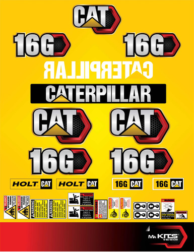 Calcomanías Para Maquinaria 16g Motoconformadora Cat