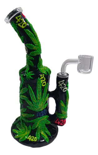 Bong De Vidrio - Dab Rig Vidrio 3d Glow In Dark 420 - 30 Cm.
