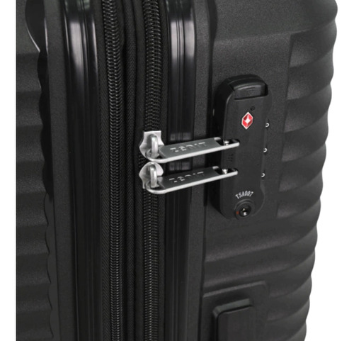 Valija Maleta Carry On 20 Polipropileno Resistente Flexible Negro Rayas