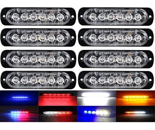 Faros Delanteros De Policía Led (rojo Y Blanco), Estroboscóp