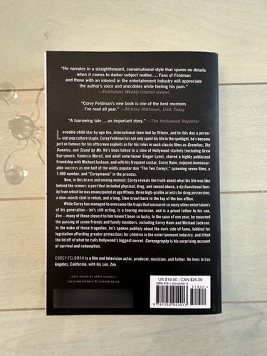 Corey Feldman Autografo Firma Libro Coreyography A Memoir