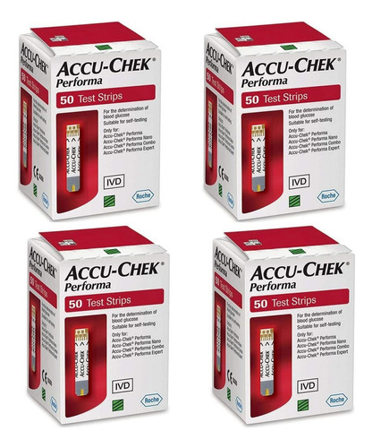 Pack 4 X 50 Tiras Cintas Accucheck Performa ( 200 Total )