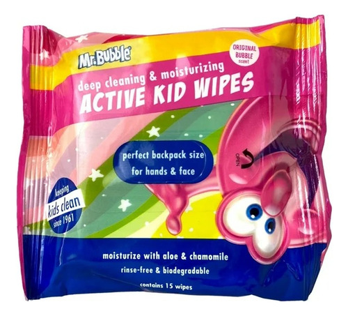 Toallitas Húmedas Limpiadoras Y Humectantes Mr. Bubble Niños