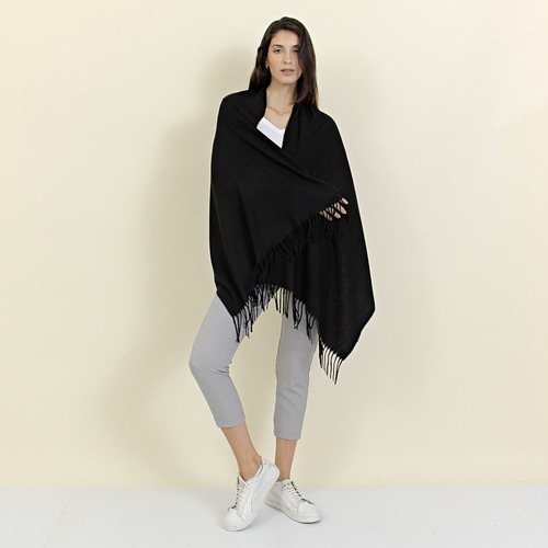 Bufandon Importado Estilo Cashmere Negro. Mummaaccesorios Negro Liso Unico