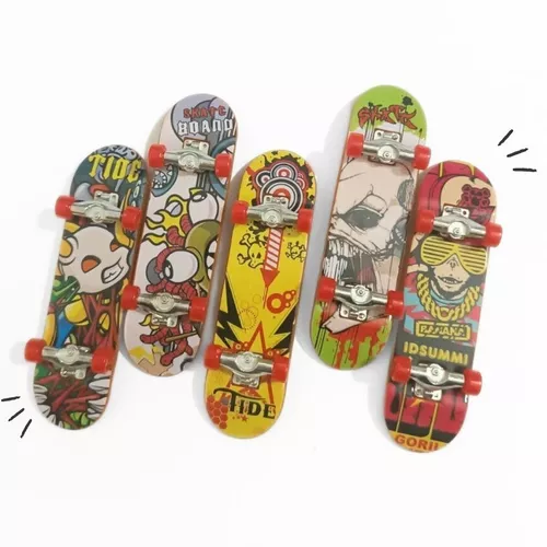 Kit 5 Skate De Dedo Fingerboard Sk8 Truck Lixa Miniatura