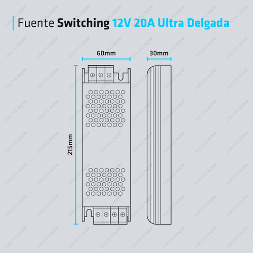 Imagen 5 de 10 de Fuente 12v 20a Metalica Regulada Ultrachata Tira Led Camaras