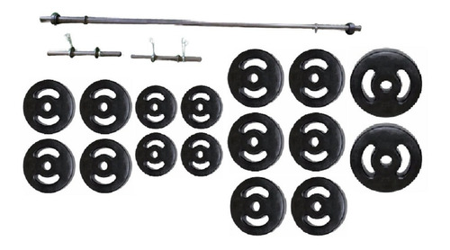 82kg Anilhas Injetadas + 2 Barra 40cm + 1 Barra 1,80 Maciça