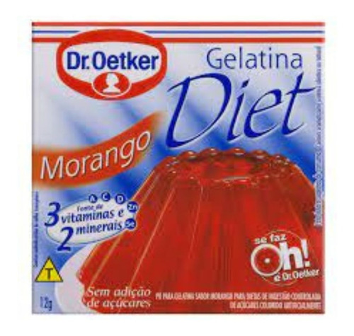 Gelatina Diet Morango Sem Adição De Açúcar Dr.oetker 12grs.