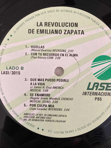 La Revolución De Emiliano Zapata / Homónimo Lp Vinilo 1985 (Usado)