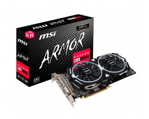 Placa De Video Rx 580 8gb Msi Armor Oc Gddr5 Hdmi Dvi Dp