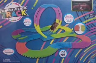 Pista Super Fluor Track Brilla En La Oscuridad Incluye Auto