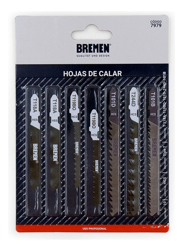 Set 10 Hojas De Calar Encastre T Madera - Metal Bremen 7979