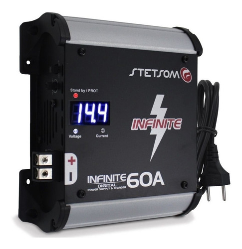 Fonte Stetsom 60a Bivolt Com Voltímetro Automotiva Som