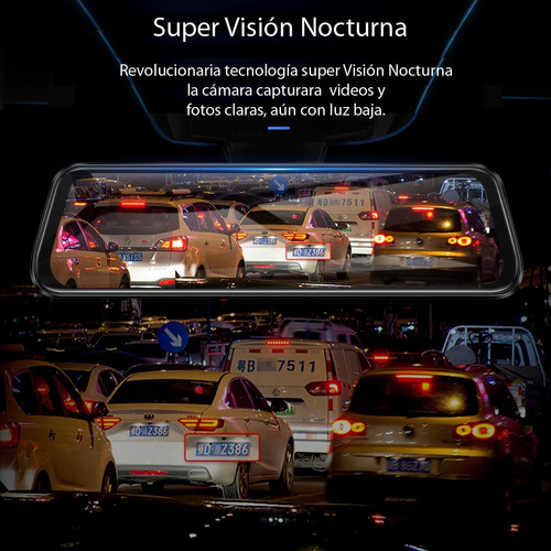 Imagen 6 de 10 de Espejo Retrovisor Doble Camara Reversa Hopemob 9.6 Touch Hd