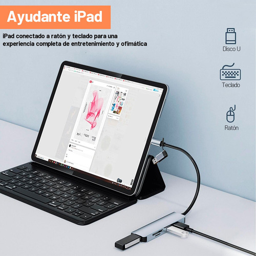 Adaptador Usb C Hub Tipo C Multipuerto 5 En 1
