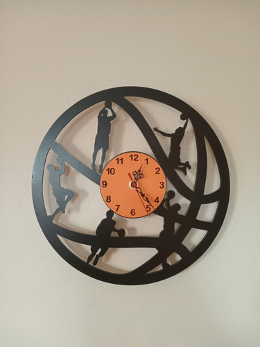 Reloj De Basquet Negro Naranja