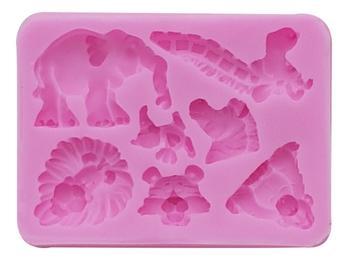 Molde Silicone Zoológico Decoração Bolos - Rosa