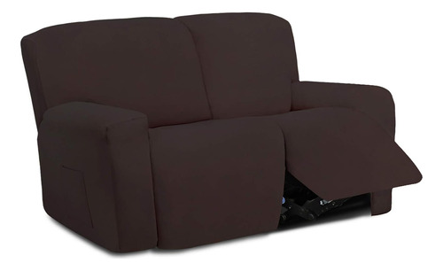 Funda Elastica Microfibra Sofa Reclinable 2 Cuerpo Chocolate