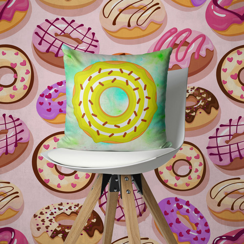Souvenir 5 Almohadas Estampa Donas 25x25cm
