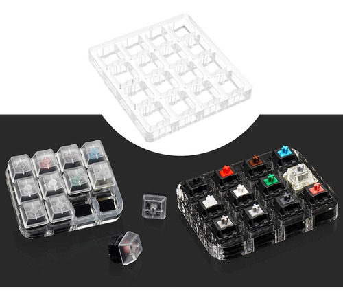6 Clear Switch Tester Base Placa Acrílica Para Tablero 4x4