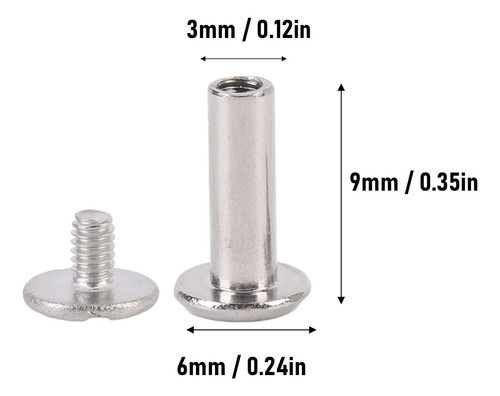 Tornillo M2 De 100 Juegos De Remaches Redondos De Acero Inox