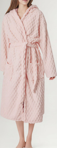 Bata De Baño De Felpa A Cuadros De Pino Para Mujer X Robe, M