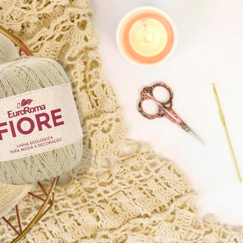 Imagem 3 de 3 de Barbante Euroroma Fiore 8/4 150g - Cru