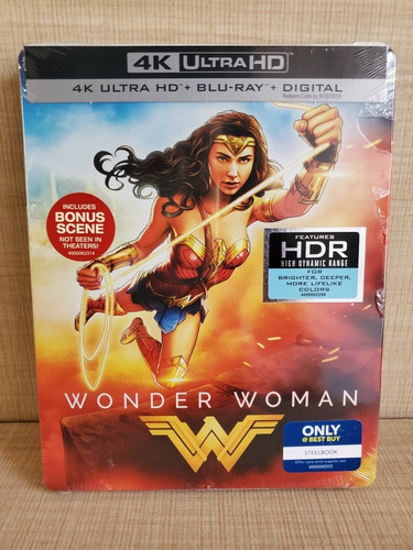 Imagen 1 de 2 de Wonder Woman Mujer Maravilla Steelbook 4k Bluray Película
