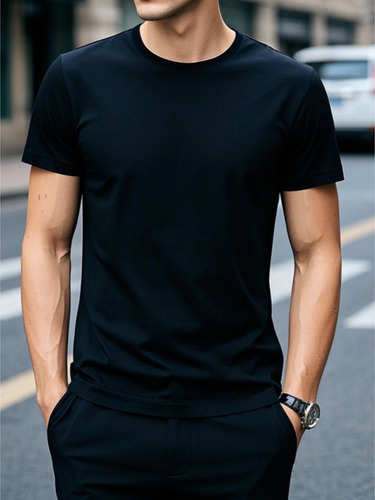 1pz Camiseta Atlética De Hombre Para Primavera Verano -