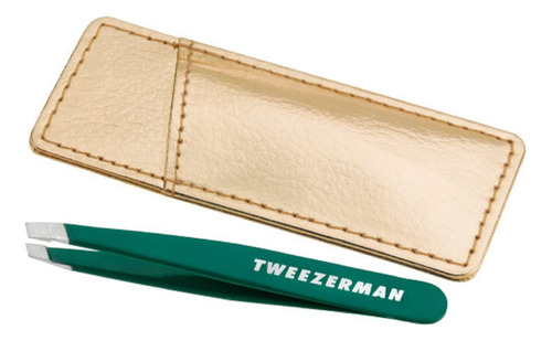 Tweezerman Emerald Shimmer Mini Pinza Inclinada Con Estuche