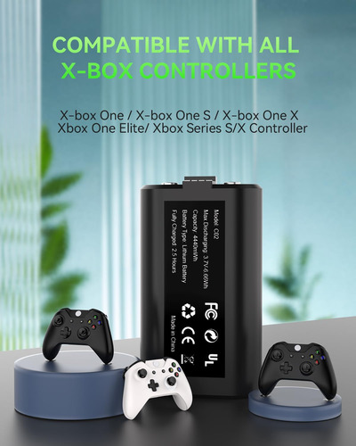 Paquete De 2 Baterías Recargables 4440 Mwh Para Xbox