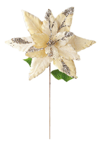 Flor Artificial De Navidad Con Purpurina De Seda, Bricolaje,