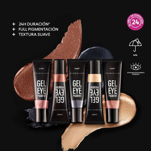 Sombras En Gel Studio Look Gel Eye Pigment Shimmer Grey Shimmer